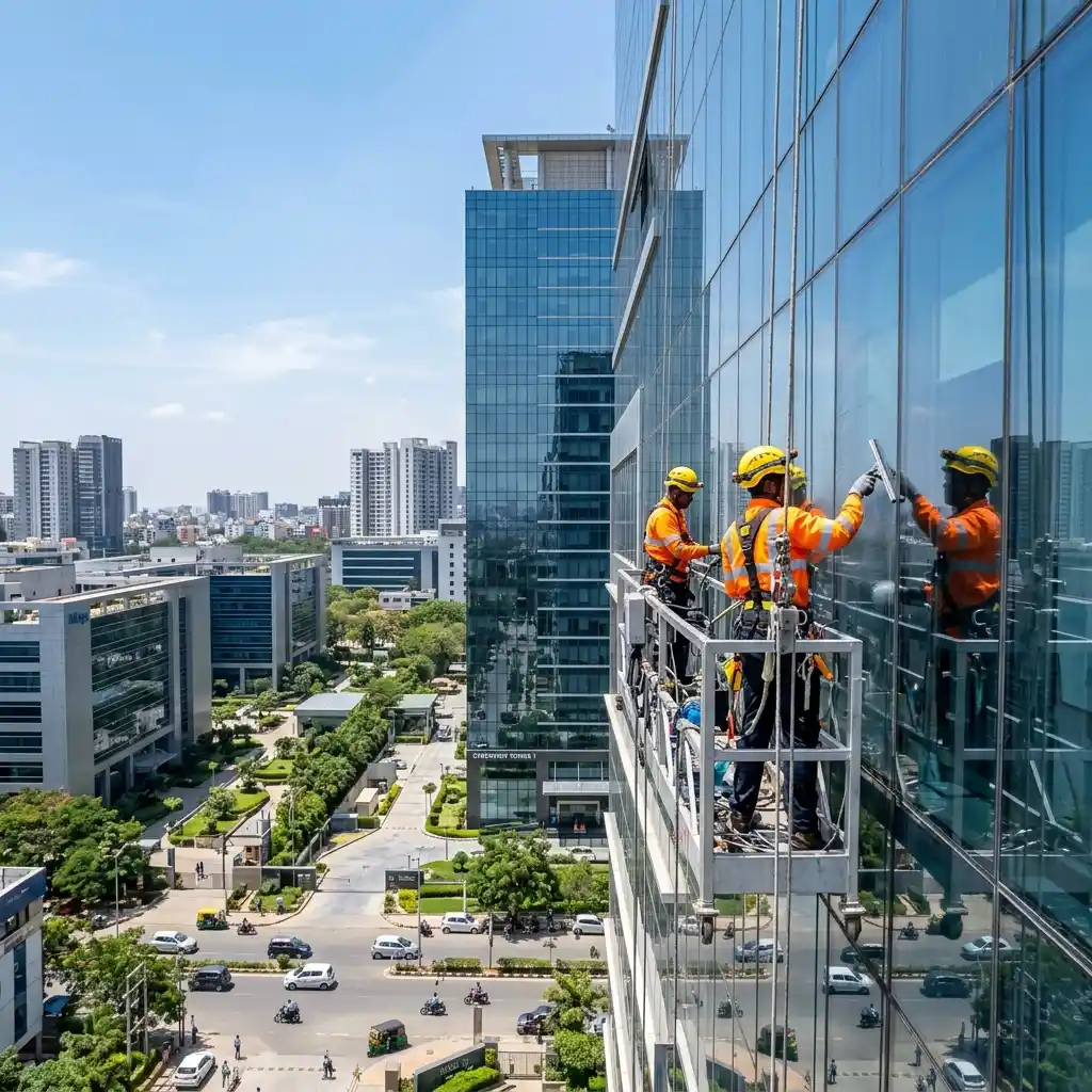 Safety Protocols for Facade Cleaning in Corporate Buildings & Factories