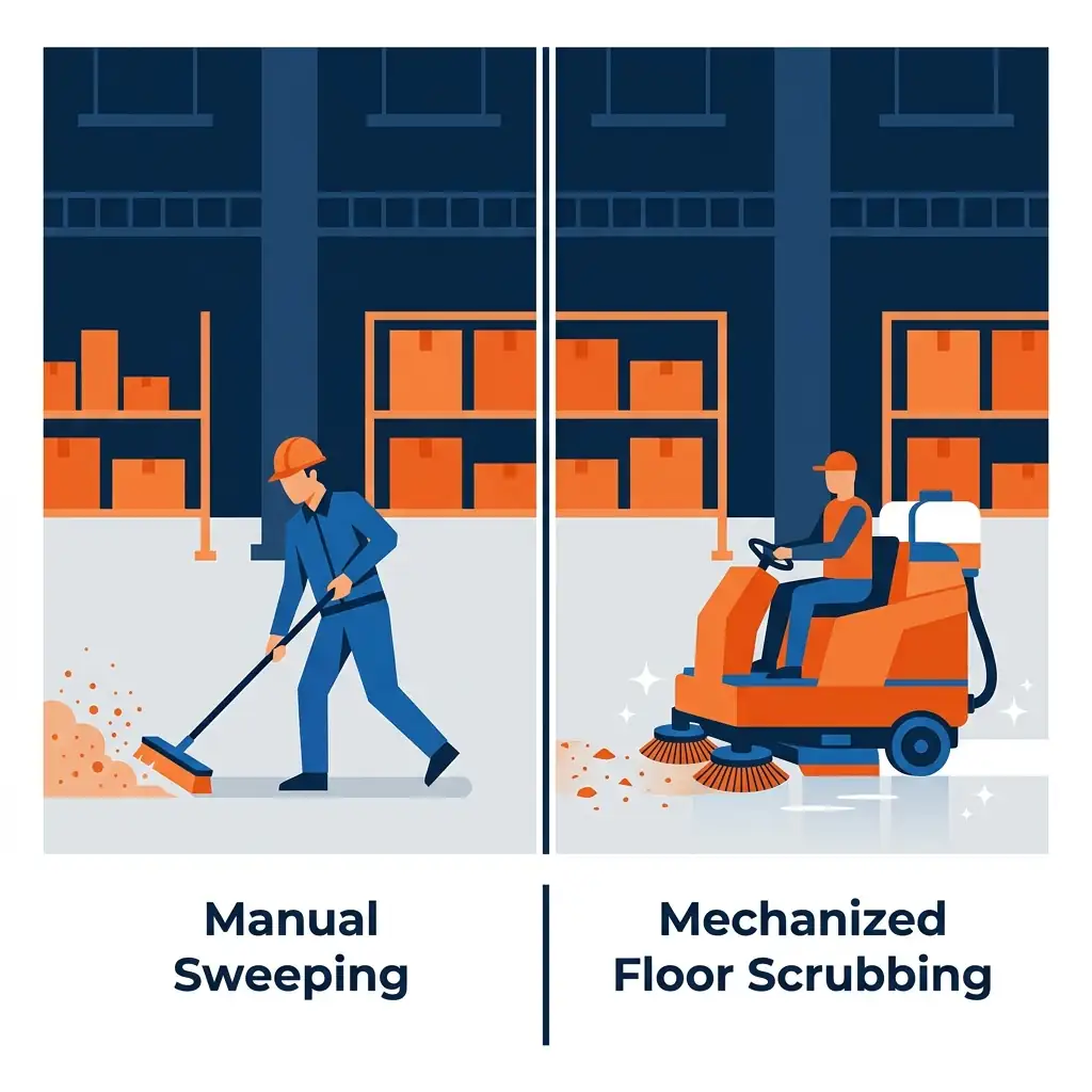 Manual vs Mechanized sweeping comparison